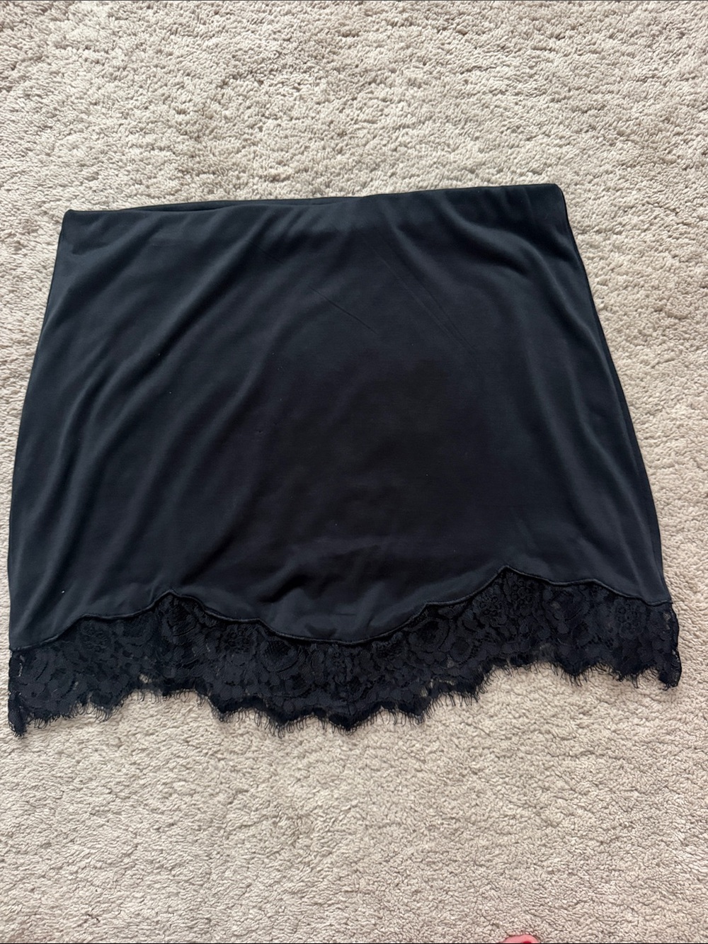 Express Black Mini Skirt with Lace Trim